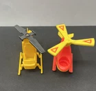 Vintage 1970's Lot of 2 Fisher Price Little People Helicopters B
