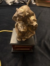 Vintage Bombay Co. Table Lamp Chimp Hear, See, Speak No Evil, No Fitter Or Shade