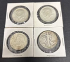 Kennedy & Walking Liberty Half Dollars Lot Of 4 90% Constitutional Silver Coins