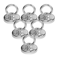 Magnetpro Strong Neodymium Magnets with Ring, 120 Lbs Pulling Force, Diameter 1.