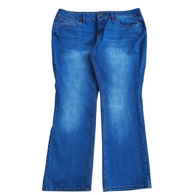 Faded Glory Jeans Woman's Size 36x29 Blue Bootcut Stretch Western Denim Tag 18