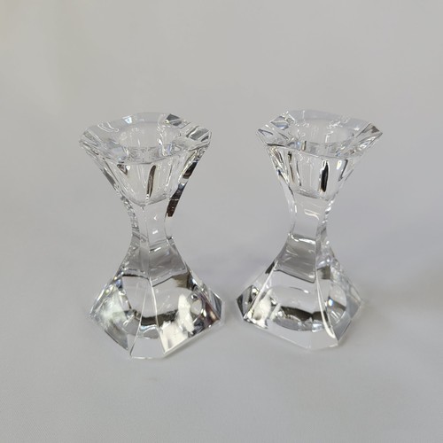 Vtg Villeroy Boch Pisa 4" Lead Crystal Taper Candlesticks Holder Clear Glass Set - Picture 12 of 12