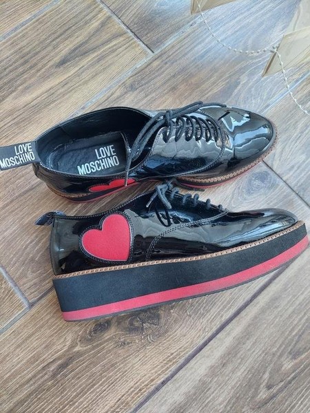 Women Moschino Heels Black Leather 37