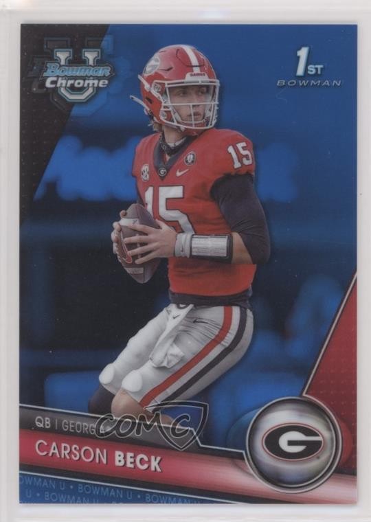 2023 Bowman U Chrome Blue Refractor 31/199 Carson Beck #44 19jf
