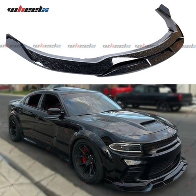 For 20-23 Dodge Charger SRT Hellcat Scat Widebody Front Bumper Lip Forged Carbon