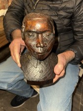 Black Americana Hand Carved  Signed by Artist Rare Black  memorabilia  Statue   