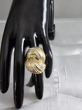 Golden Stripped Statement Ring