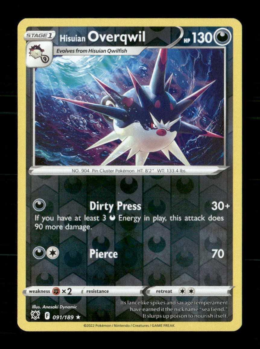Hisuian Overqwil 091/189 Astral Radiance Reverse Holo NM/M Pokemon