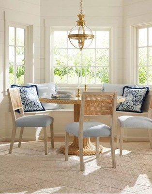 Serena & Lily Mendicino Linen Pillow Cover 24 x24  Coastal Blue Retail $198