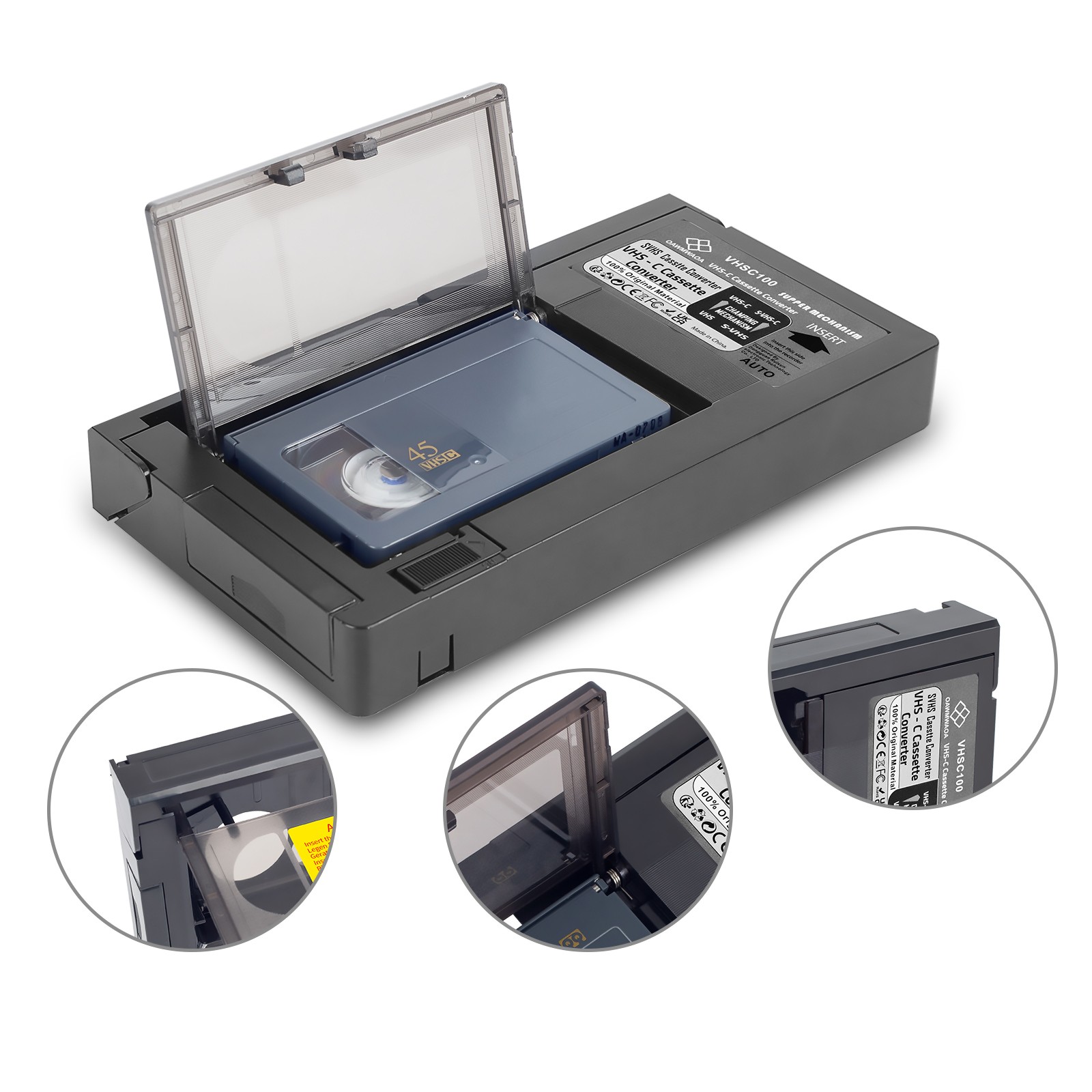 1 * Cassette Adapter For VHS VCR to play back VHS-C For SVHS-C tapes