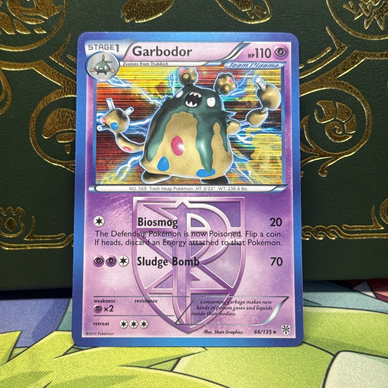 2012 GARBODOR 66/135 PLASMA STORM Pokemon Card -RARE - HOLO LP +