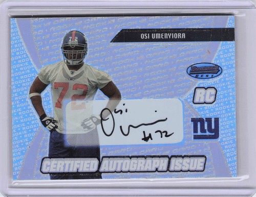 Osi Umenyiora [Certified Autograph] #138 2003 Bowman's Best card