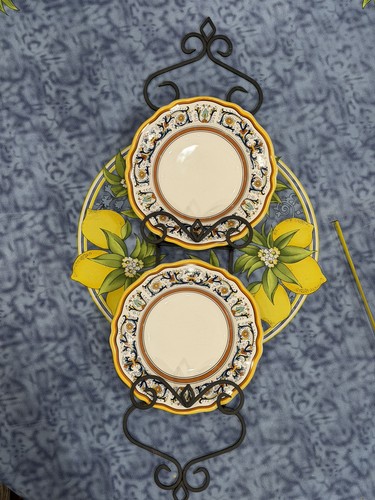 Black Metal Wall Mounted Vertical Decorative Plate Rack, Large 34.5” x 8.5”