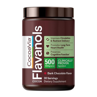 CocoaVia Cocoa Flavanols 500mg   Heart and Brain Support, High Flavanol Cocoa...
