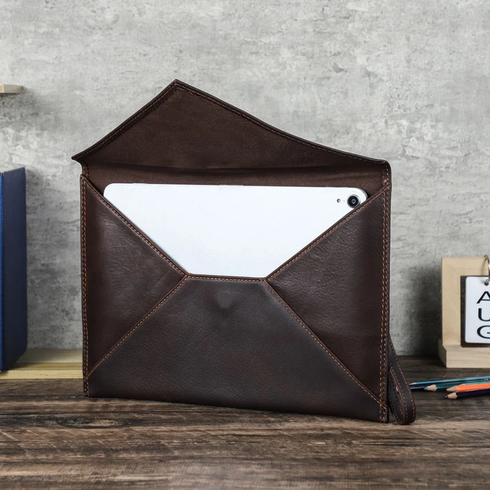 Funda de cuero genuino A4 para portátil 13" funda para tableta funda bolsa para iPad Pro 13 M4 Foto 3 de 4