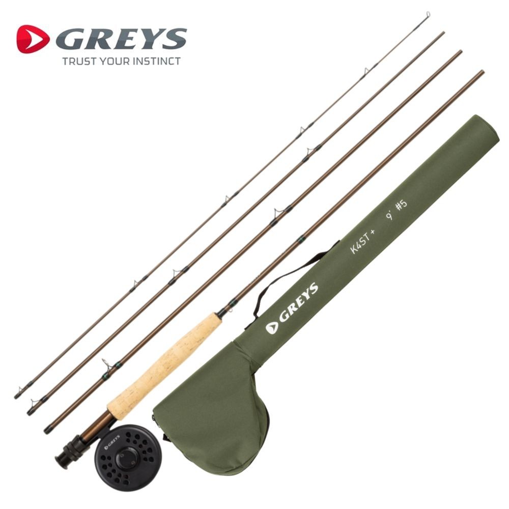 Комбинированная удочка для ловли нахлыстом GREYS с катушкой и леской K4ST + 10 ФУТОВ #7