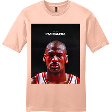 NEW Art Society MJ AIR 23 IM BACK DUSTY PEACH Tee Shirt SM-4XLARGE MADE IN USA