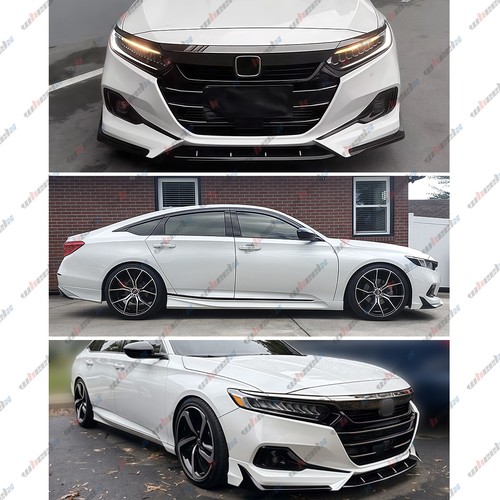 Pearl White ACR Front Bumper Lip Splitter Spoiler Kit For 2021-2022 Honda Accord - Picture 2 of 16