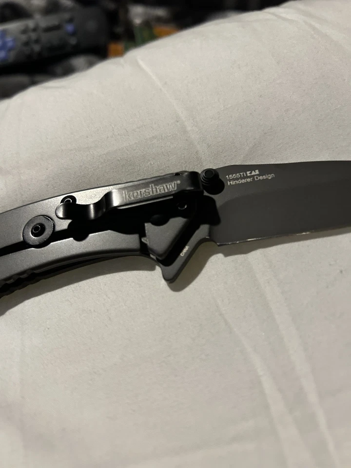 Kershaw Cryo II Titanium Folding Knife 3.75 Inch Drop Point Blade Great Cond! - Image 2 of 4