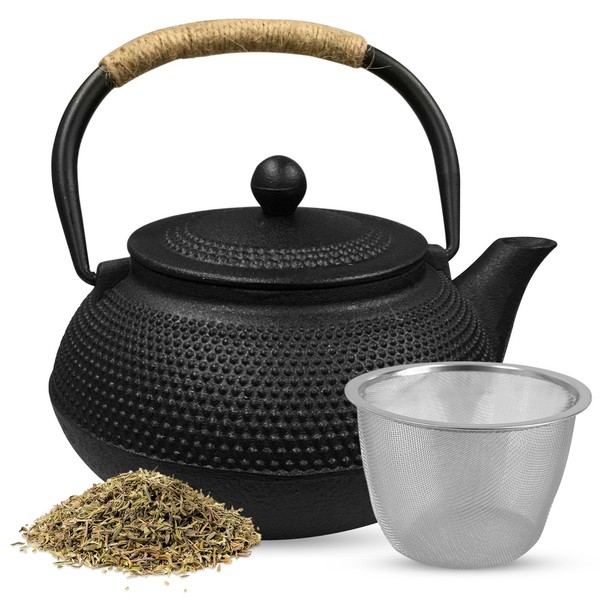 Teekanne Gusseisen Mit Teesieb 850Ml Japanischer Stil Teekessel Kanne Emaille-image