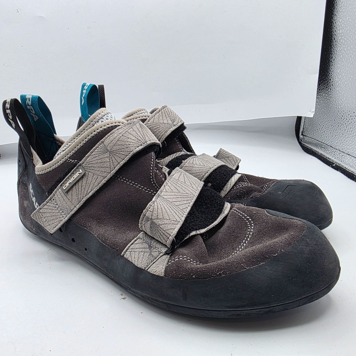 Scarpa Origin Mens Size 12 Rock Climbing Shoes Black Gray 