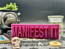 Manifest It Candle by Aries Babe, Purple Candle Magic and Spells