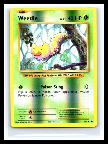 💥 Weedle - 2016 Pokemon XY Evolutions Reverse Holo # 5/108