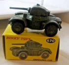 VINTAGE DINKY TOYS 670  1.43 BRITISH ARMY  ARMOURED CAR  IN REPRO BOX.