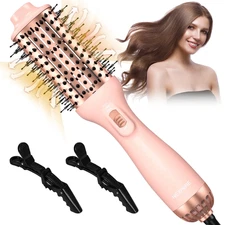 4 in 1 Hair Dryer Brush Ionic Ceramic Titanium Hot Air Volumizer Anti-Frizz