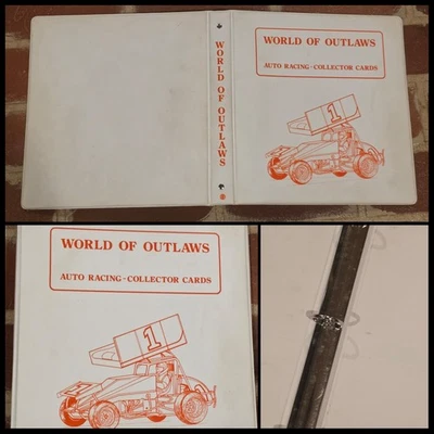 VINTAGE WORLD OF OUTLAWS SPRINT CAR 3 RING BINDER Photo Trading Cards Racing - Image 1 of 4