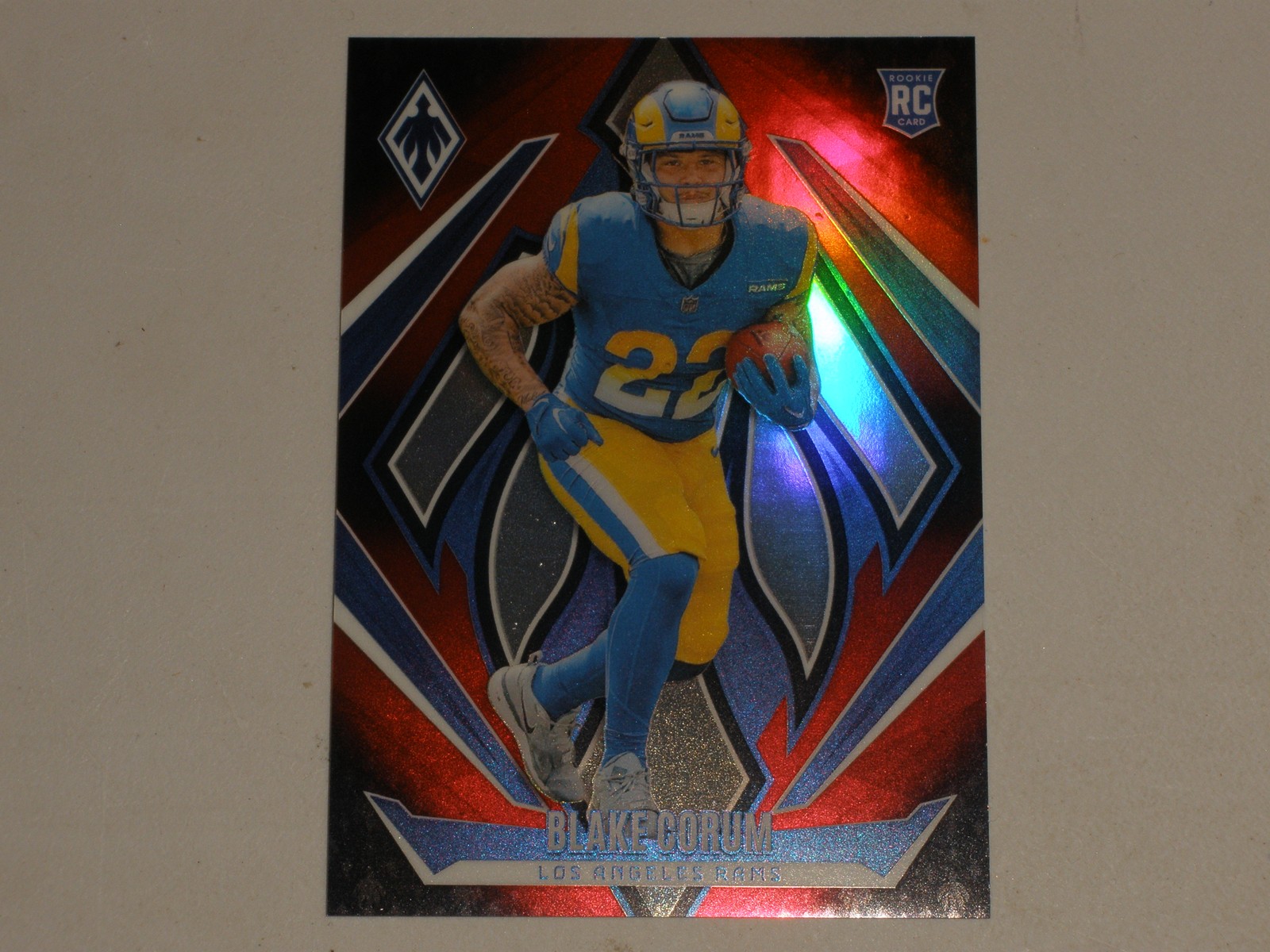 2024 Panini Phoenix Red Fade Prizm #158 Blake Corum 099/299 Rookie RC