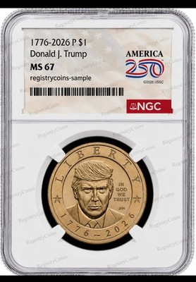 2026 P President Donald J. Trump  Liberty $1 Dollar NGC MS67 Semiquincentennial 
