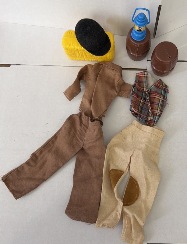 Vintage Barbie Clone Western Outfit with riding hat and accessories 