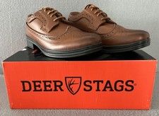 Deer Stags Boy's Ace Dress Comfort Wingtip Oxford/Luggage Dress Shoes Size 13M