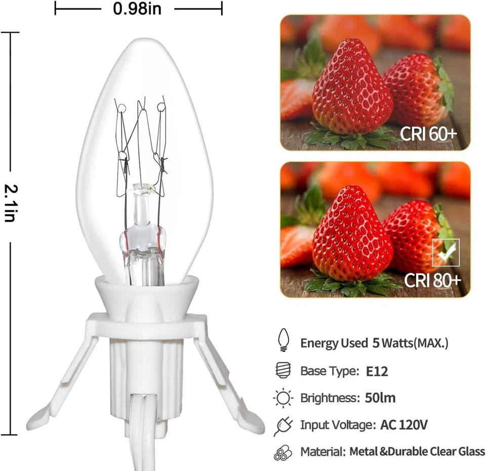 4 Juegos de Cable Accesorio con Una Bombilla, 6 Pies Listado UL Cable Blanco Navidad Foto 2 de 4