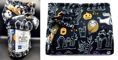 Disney Big One NIGHTMARE BEFORE CHRISTMAS Plush Throw Blanket Jack Sally Zero