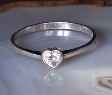 Ring Silber 925 CZ Zirkonia 19mm Herz romantisch anmutig fein zierlich vintage