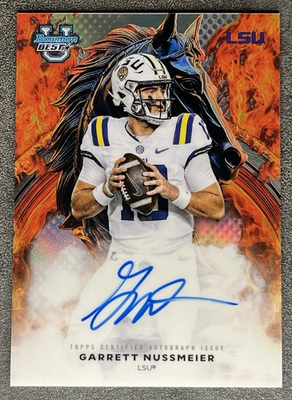 #ad Garrett Nussmeier 2025 Bowman Best Workhorse Refractor ON CARD Auto LSU QB $49.99