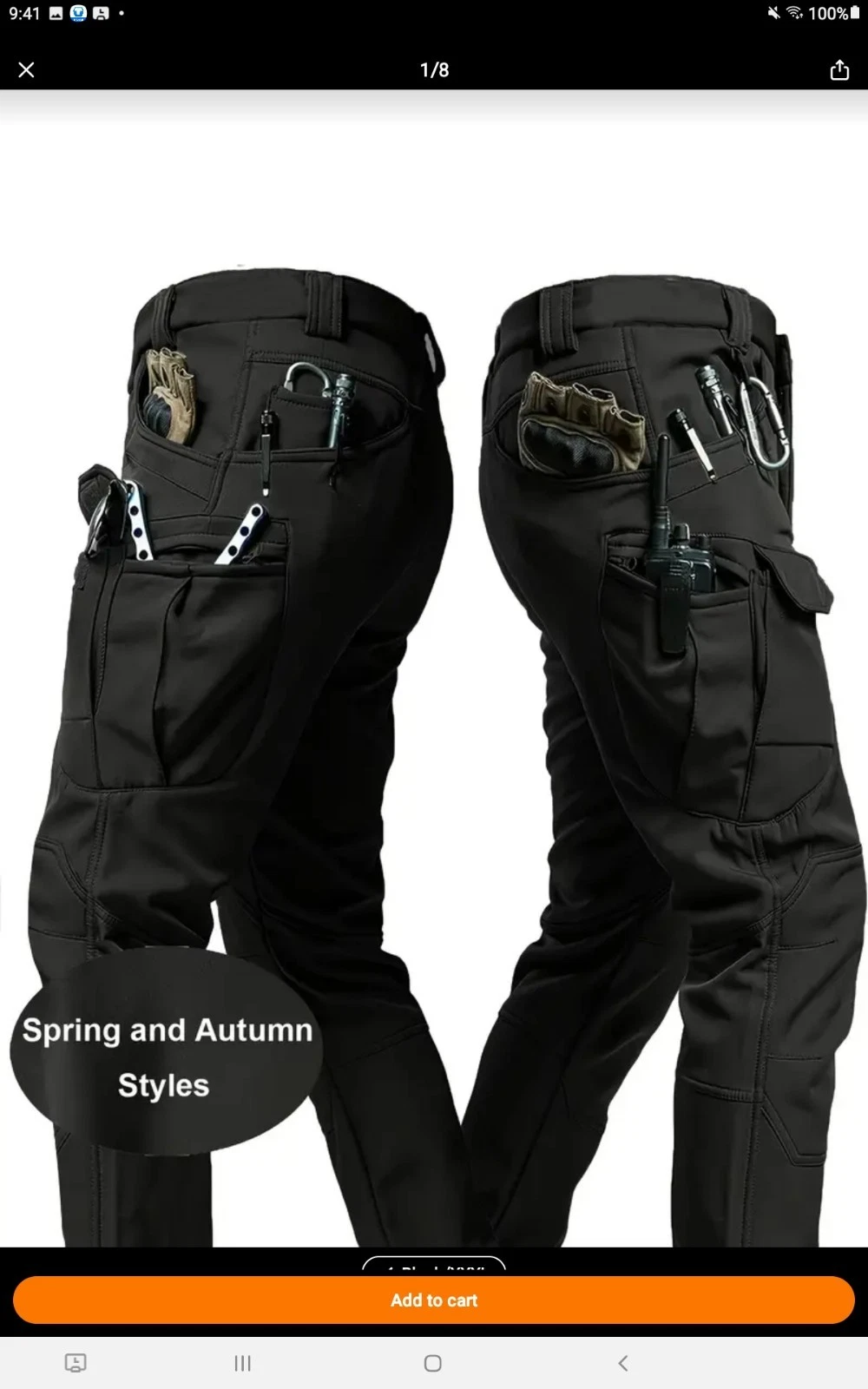 Men's Tactical Pants Cargo Multi Pocket Trousers Casual Work Waterproof Outdoor