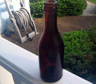 Very RARE Early 1900's Amber Pepsi Cola Bottle with Slug Plate Memphis Tenn.