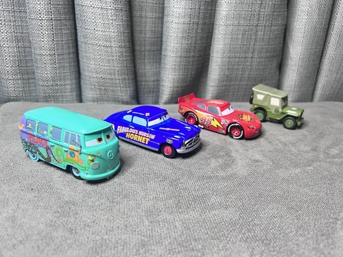 Disney Pixar Cars Hudson Hornet Lightning Mcqueen Sarge Volkswagen Van Lot