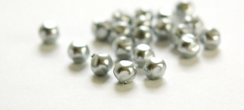 6mm Light Gray Czech Baroque Pearl Glass Beads (25) - Picture 2 of 2
