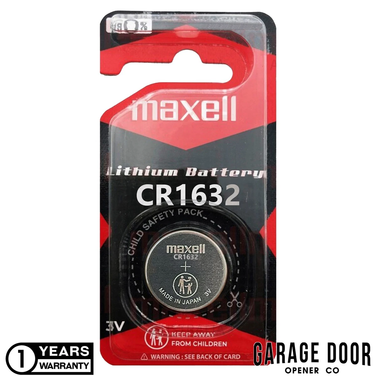 Maxell CR1632 3V Lithium Coin Button Battery - DL1632  ECR1632  KCR1632  BR1632