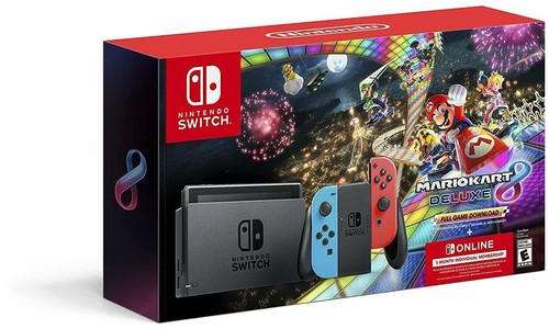 ✅ Nintendo Switch Mario Kart 8 Console Deluxe Neon Bundle * Fast Free Shipping - Picture 2 of 7