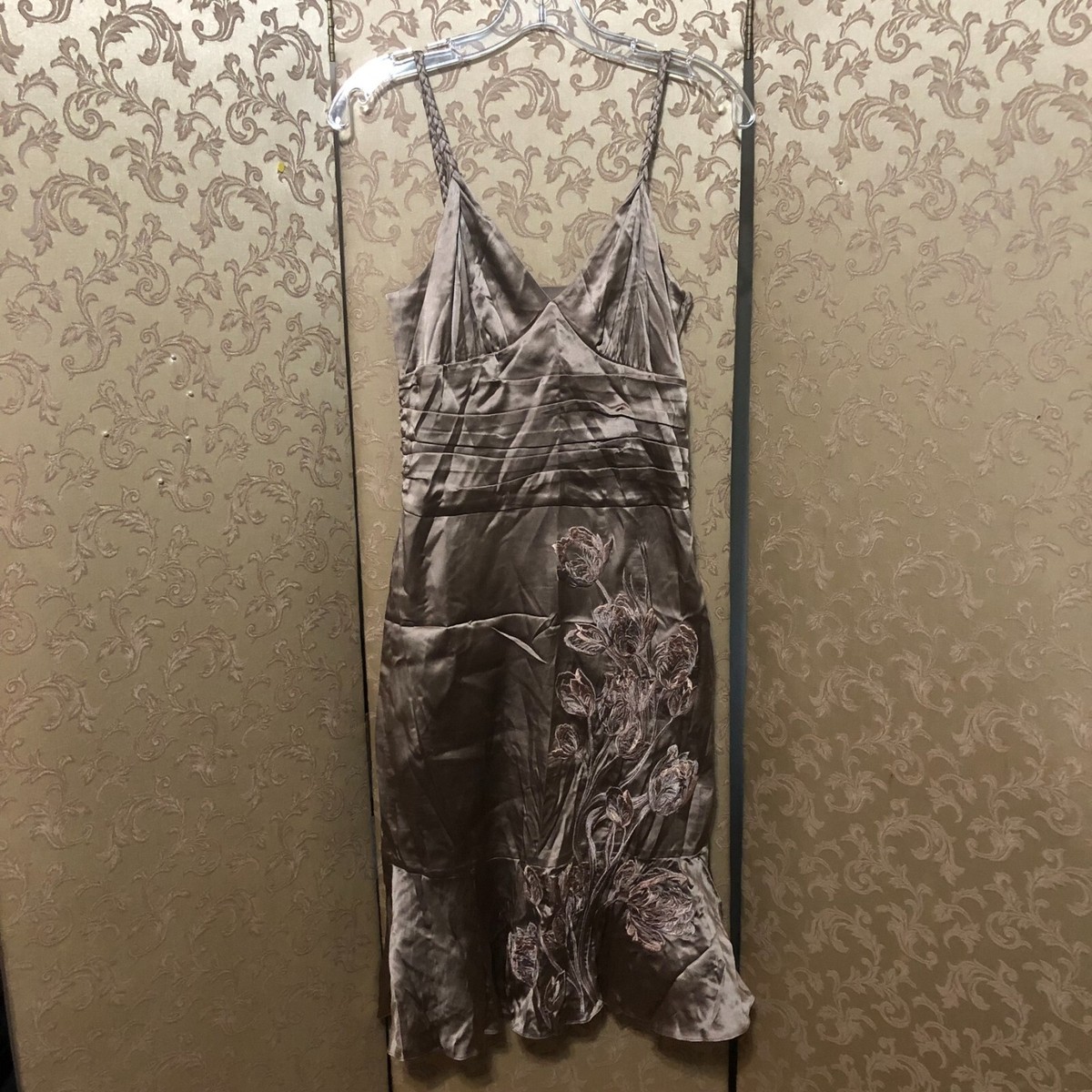 Karen Millen England Beige Floral Embroidered Dress Size 4 | eBay