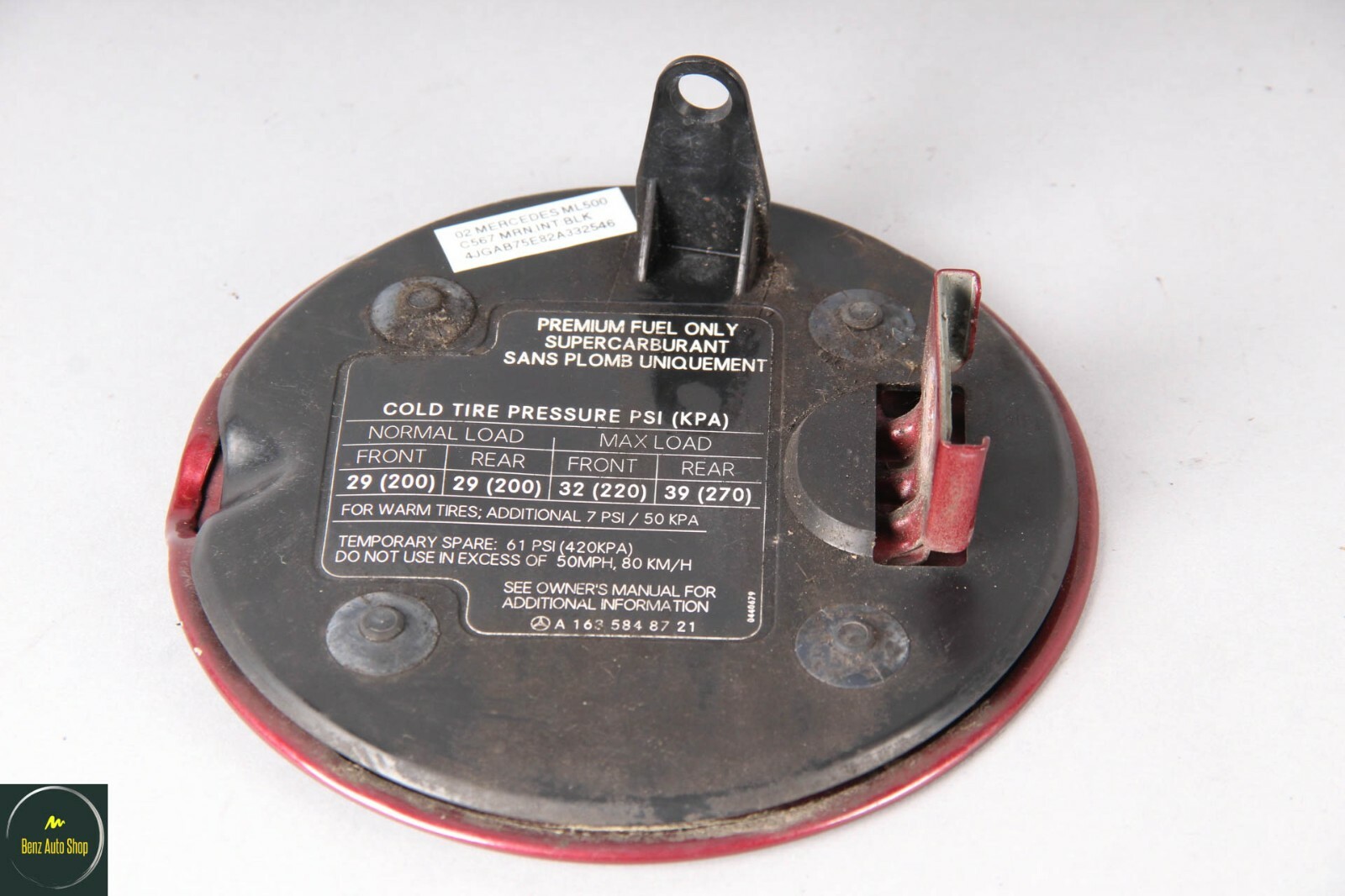 9805 Mercedes W163 ML500 ML320 ML350 Fuel Gas Filler Lid Door Titanite