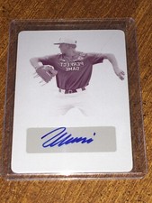 SLADE CECCONI 2017 LEAF PERFECT GAME AUTOGRAPH MAGENTA PLATE #1/1 GUARDIANS