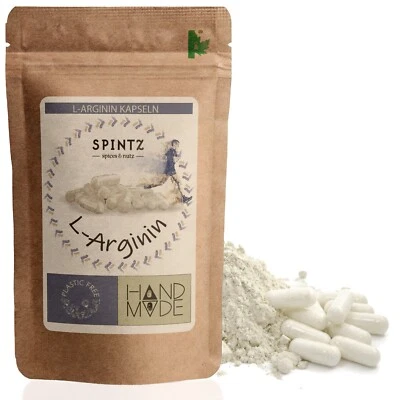 SPINTZ - SPICES & NUTZ SPINTZ L-Arginin Kapseln 500 Stk. | Nachhaltig und plastikfrei Verpackt l Argini