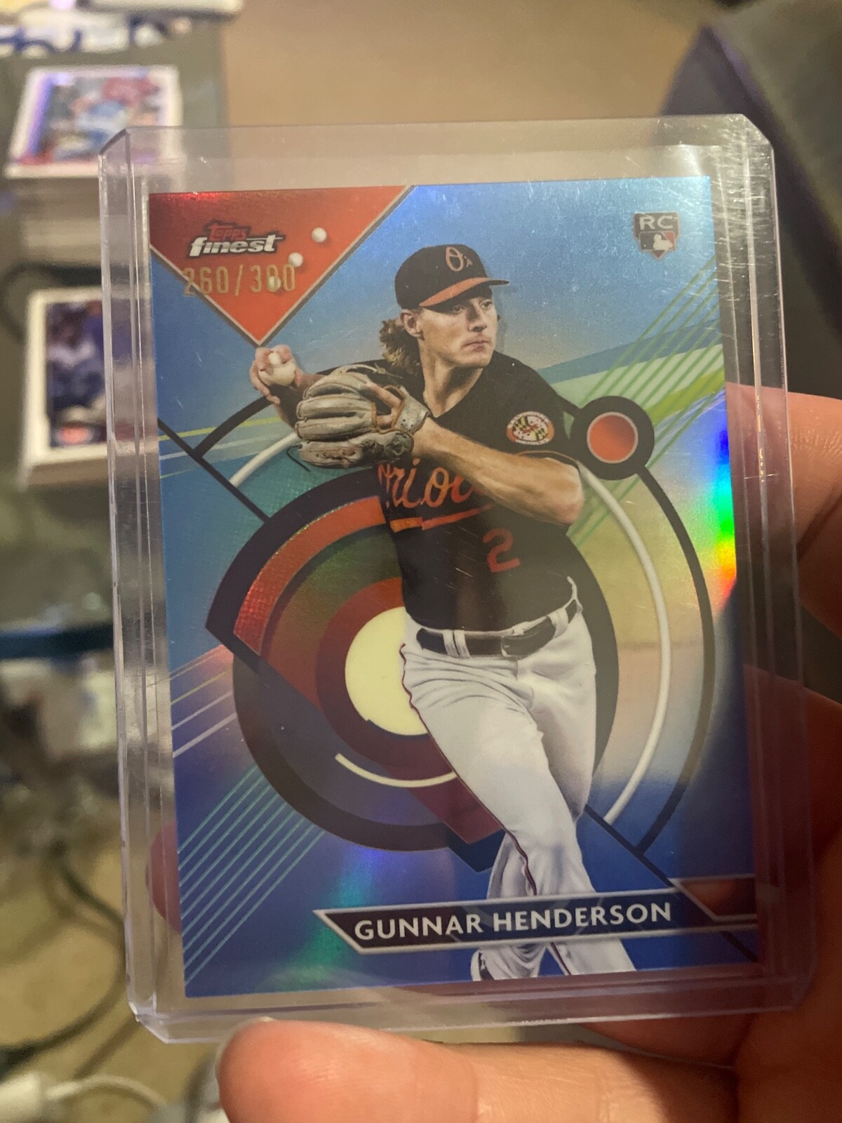 2023 Topps Finest Gunnar Henderson RC Sky Blue Refractor /300 Baltimore Orioles