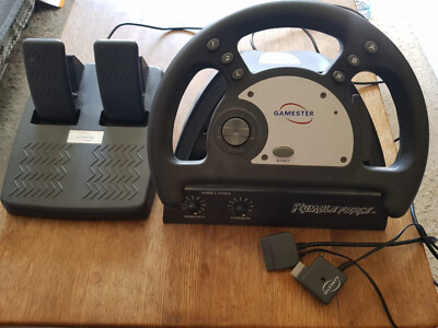 Rumble Force Playstation 1 Driving Racing Controller Lenkrad & Gaspedal Bigben
